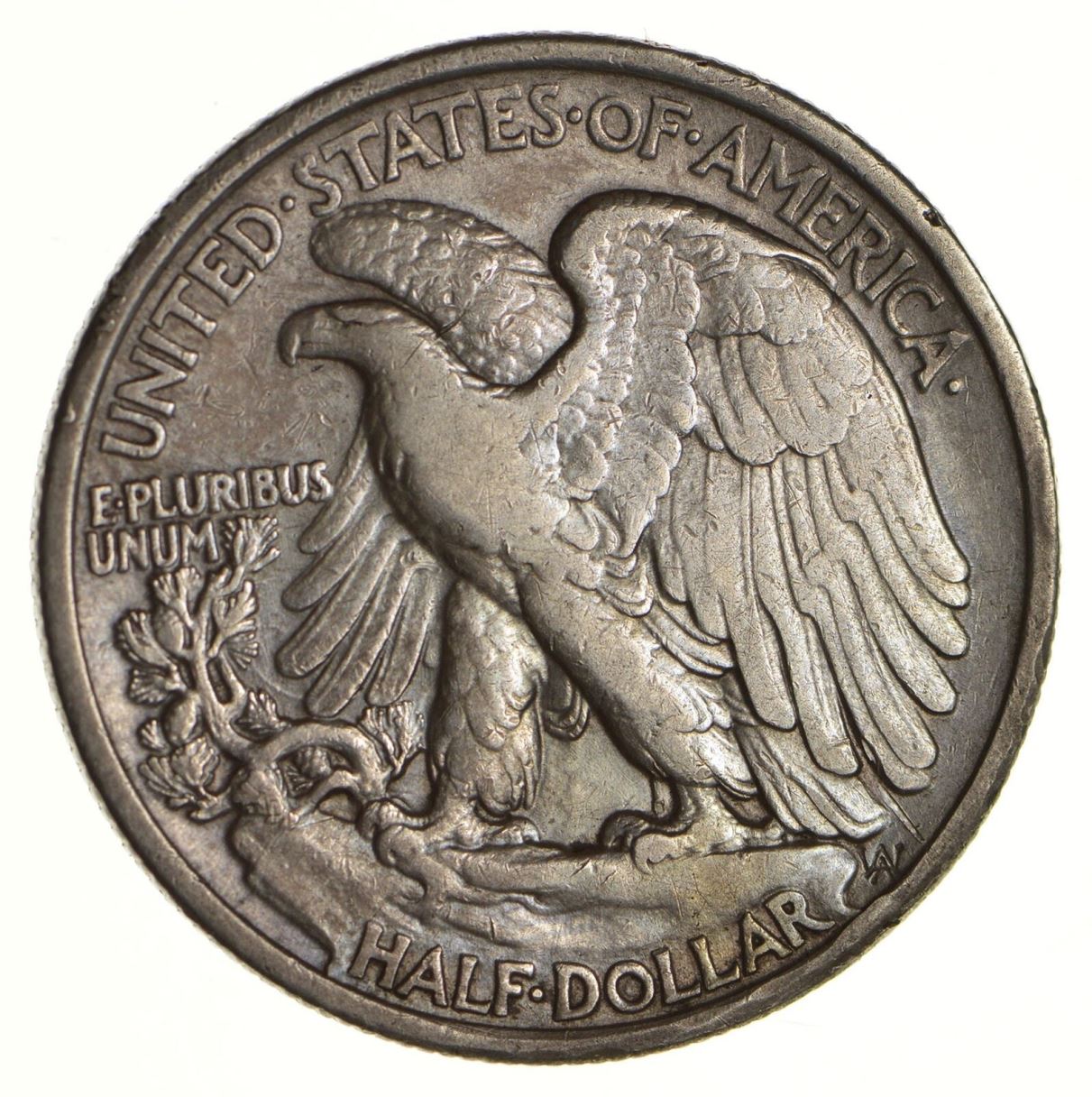 1919-Walking-Liberty-Half,-Toned,-Unslabbed