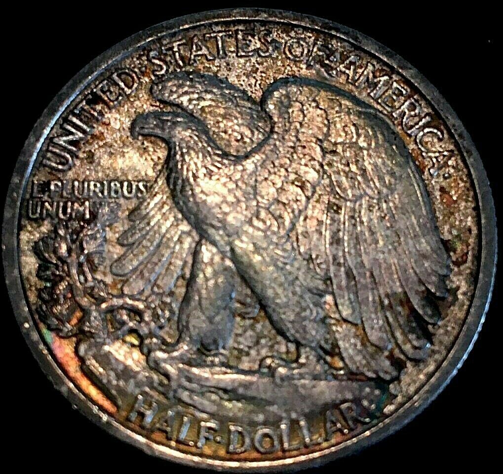1917-Walking-Liberty-Half,-Unslabbed,-Environmental-Damage?