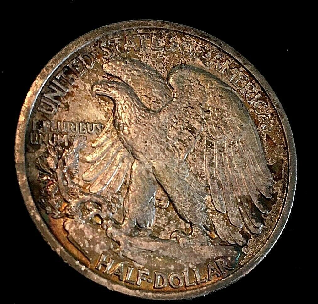 1917-Walking-Liberty-Half,-Unslabbed,-Environmental-Damage?