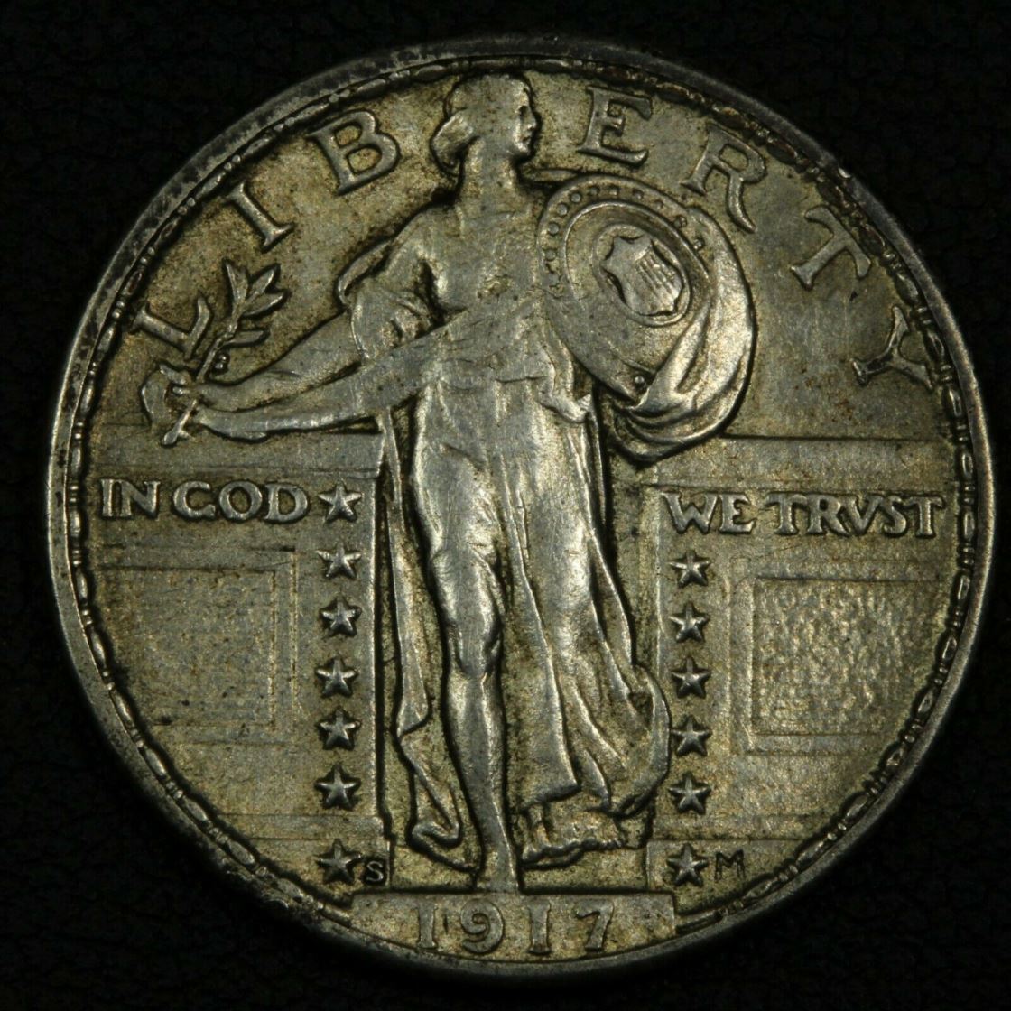 1917-S-Type-2,-Standing-Liberty-Quarter,-Unslabbed