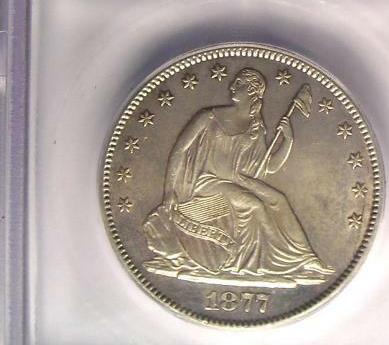 1877-Seated-Liberty,-Slabbed-By-ICG