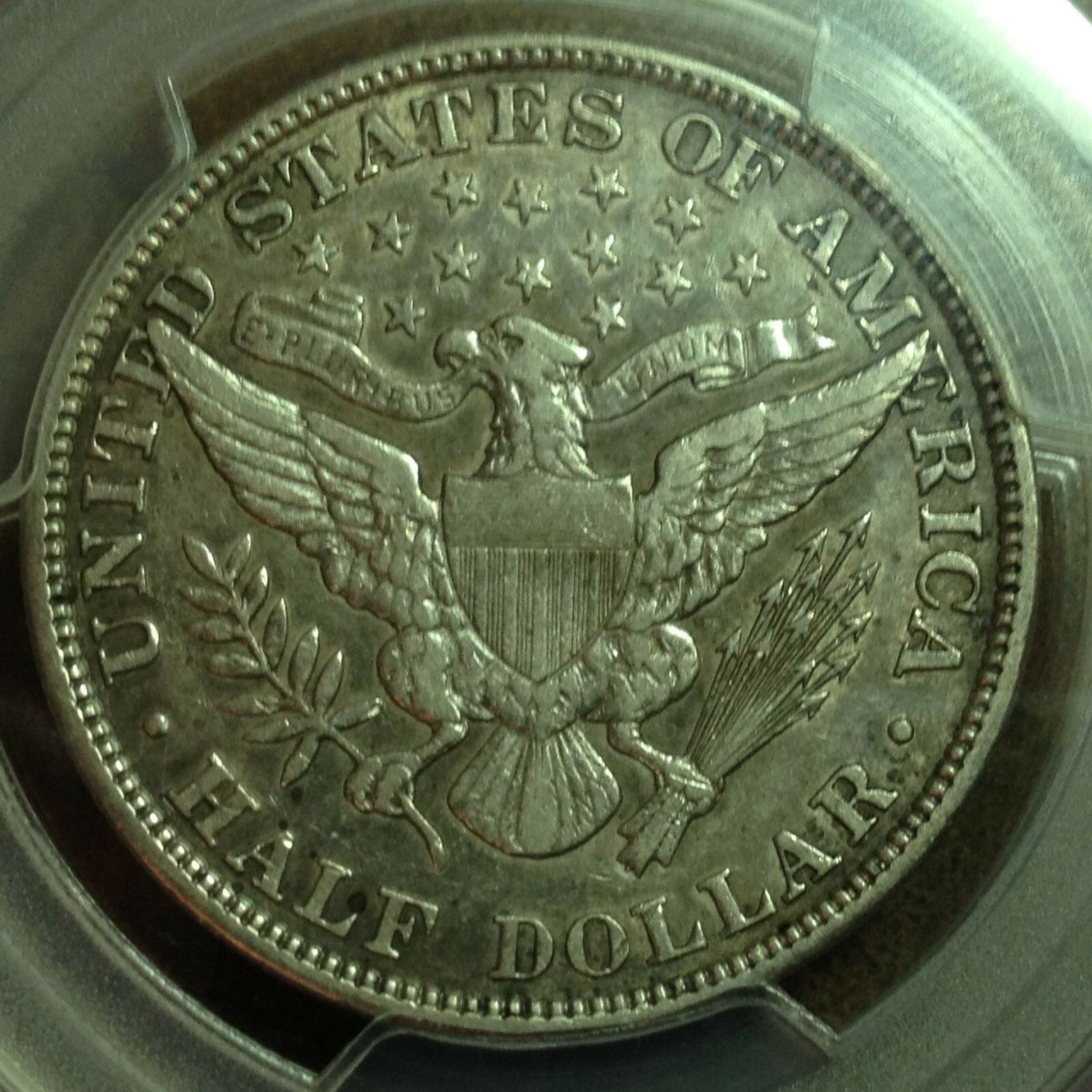 1906-P-Barber-Half,-Slabbed,-Mysterious-Green-Hue