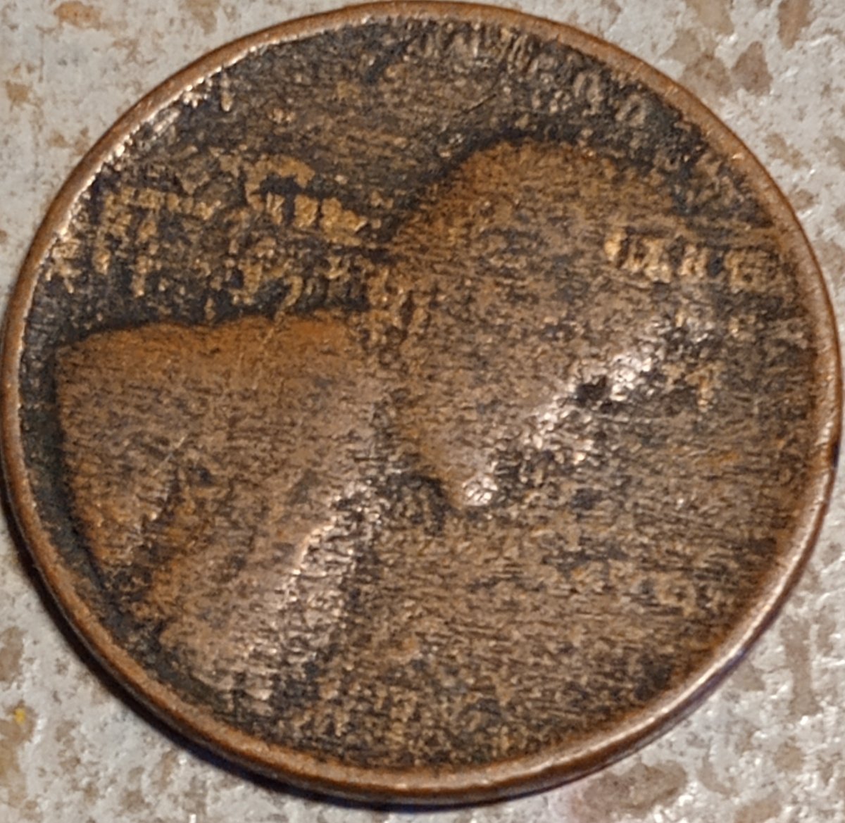 Wheat-Penny.-Year-Unknown.-Weird-PMD-On-Only-One-Side