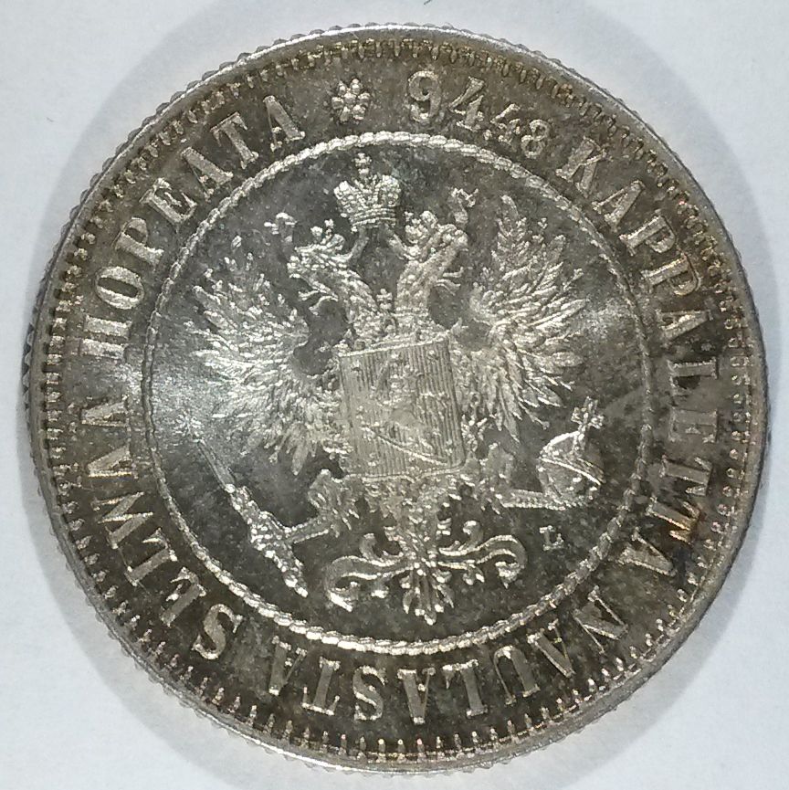1892-Finland-Markka-For-Grading
