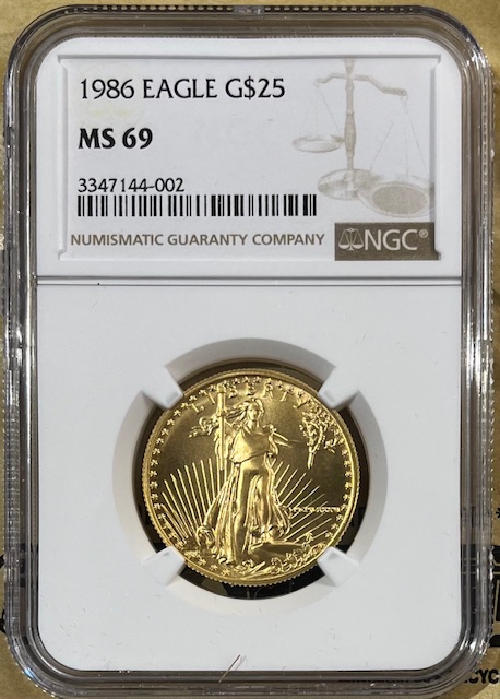 1986-$25-Gold-Eagle-1/2-Oz.