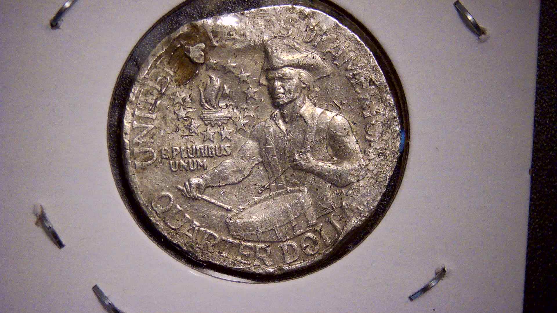 1776-1976-Bicentennial-Quarter-Post-Mint-Damage!