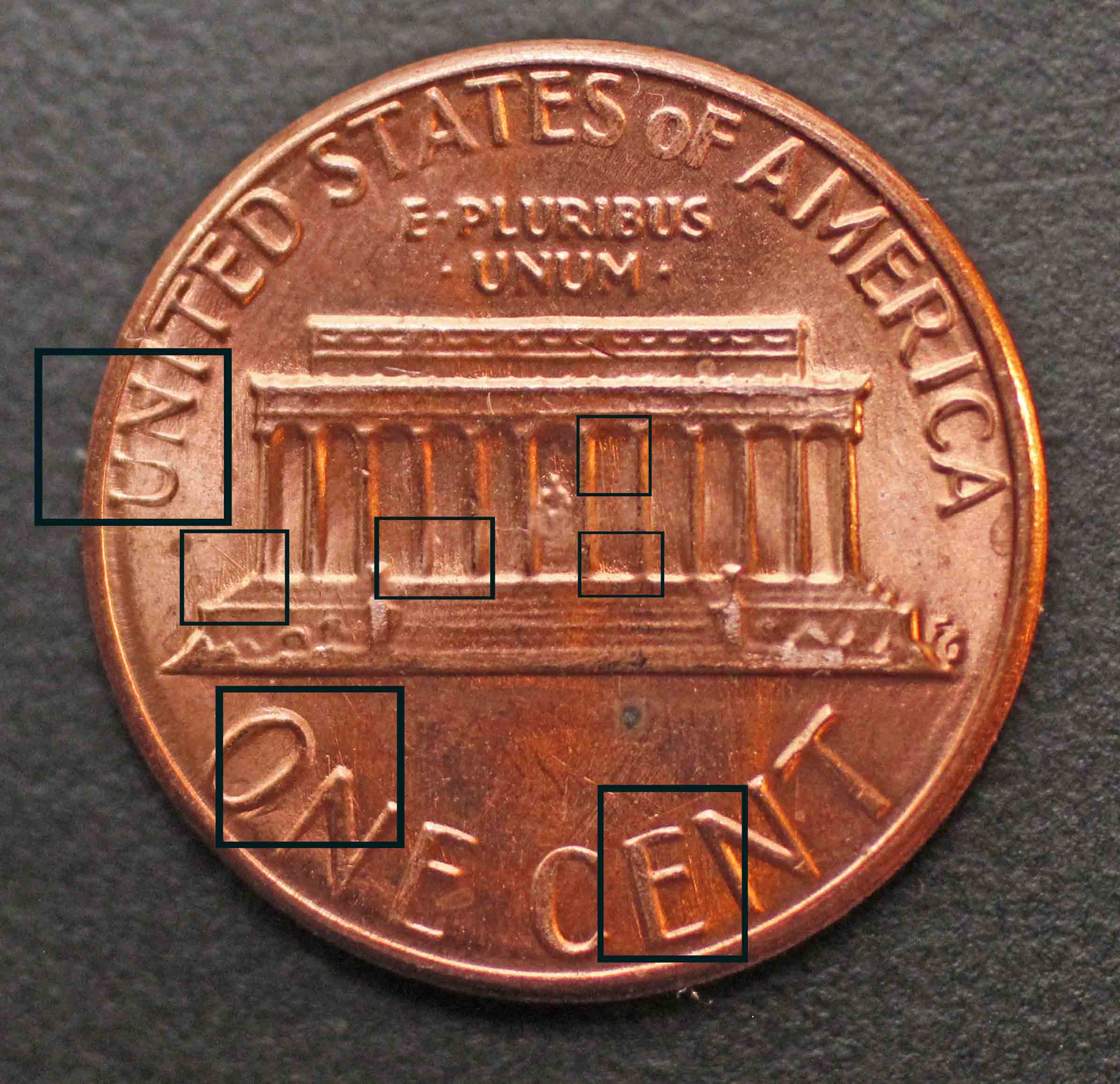 1985-&-1979-Lincoln-Penny-With-Finger-Feeder-Damage-And/Or-Die-Deterioration-Or-PMD-Or-Damaged-Die?