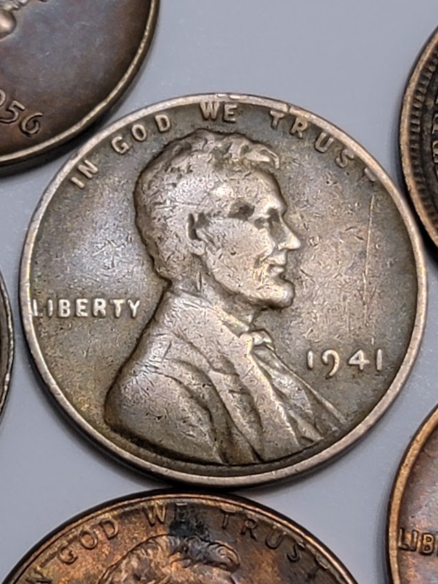 1941-No-Mint-Mark-Penny-With-Different-Color.