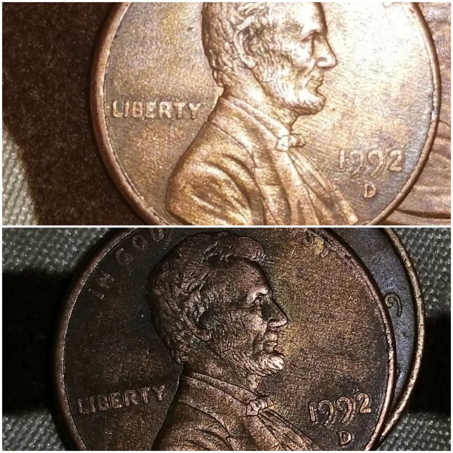 Two-1992-D-LMC-Errors-Bert-Iand-Send-Coin-Error-At-Neck-And-Mint-Mark
