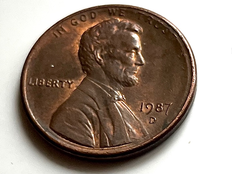 1987-D-Lincoln-Cent,-No-FG