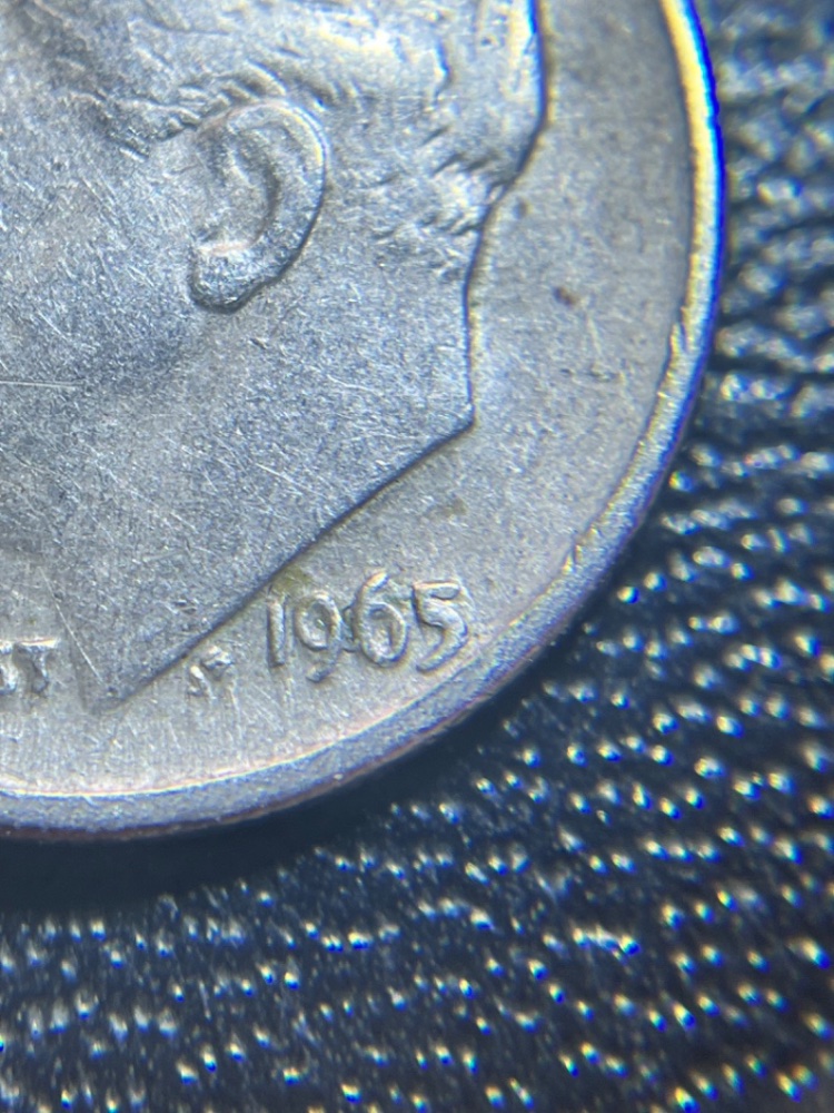 1965-Roosevelt-Dime,-Mint-Mark-Under-The-Date