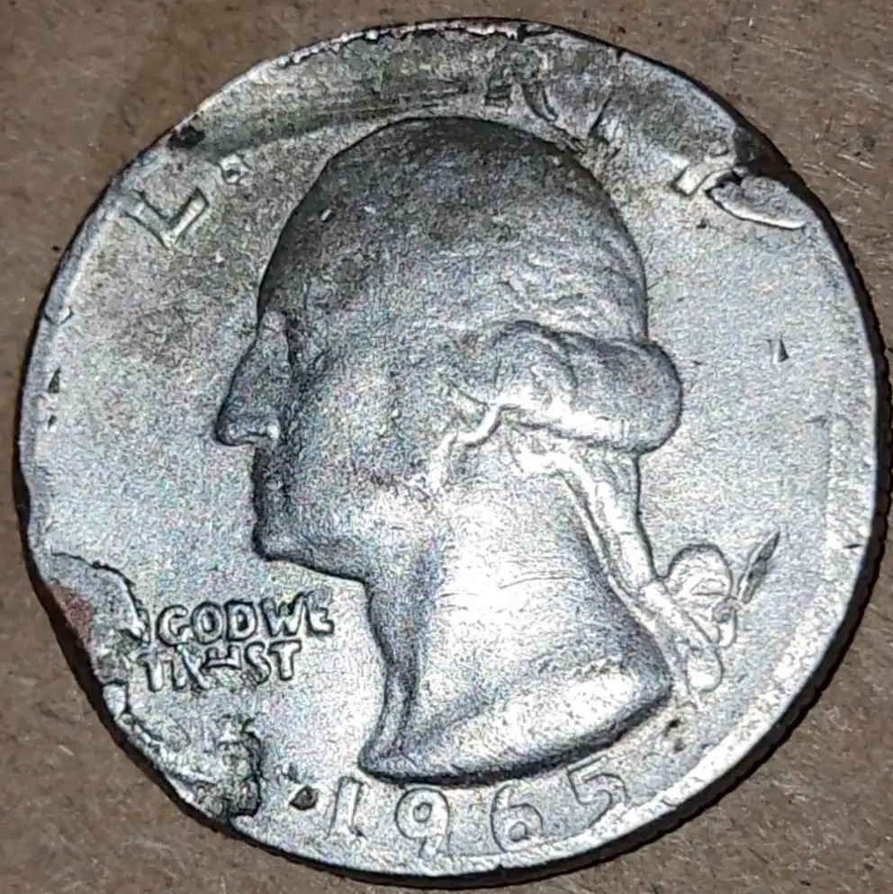 1965-Washington-Quarter-6-Near-Date;-Ghost-Letters--Over-Damage?