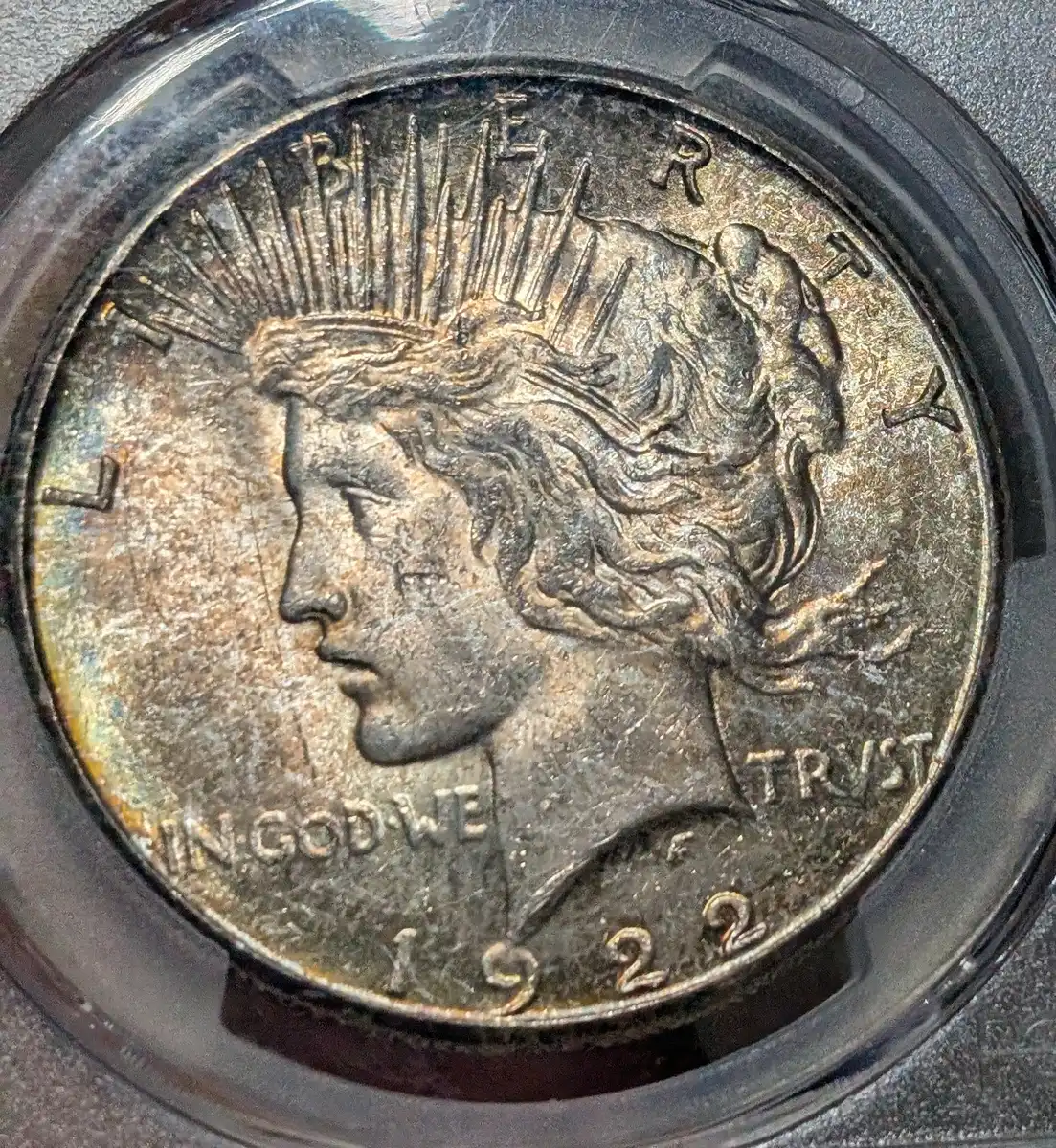 My-Most-Recent-Pickup---Rainbow-Toned-22-S-Peace-Dollar