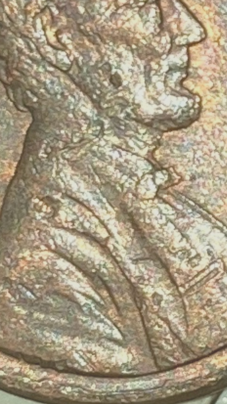 Weird-Coin-With-Too-Many-Defects-Has-Multiples-8-Marked-All-Over-The-Coin-And-REV-DD-1988-D-Cent
