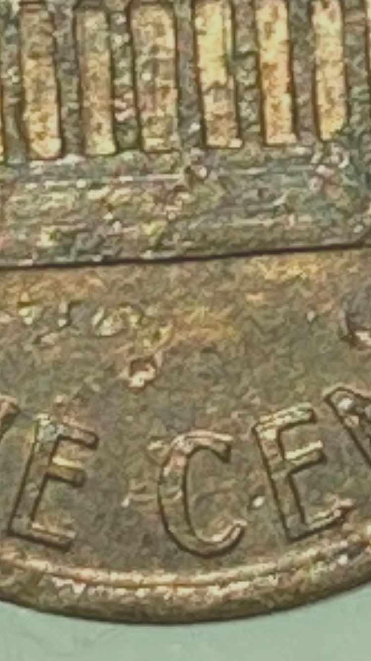Weird-Coin-With-Too-Many-Defects-Has-Multiples-8-Marked-All-Over-The-Coin-And-REV-DD-1988-D-Cent
