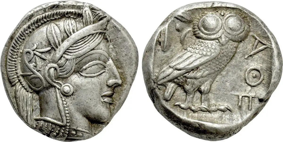 455-440-BC-Athens-Silver-Tetradrachm-Showing-The-Goddess-Athena-And-Her-Owl-NGC-Ch-AU