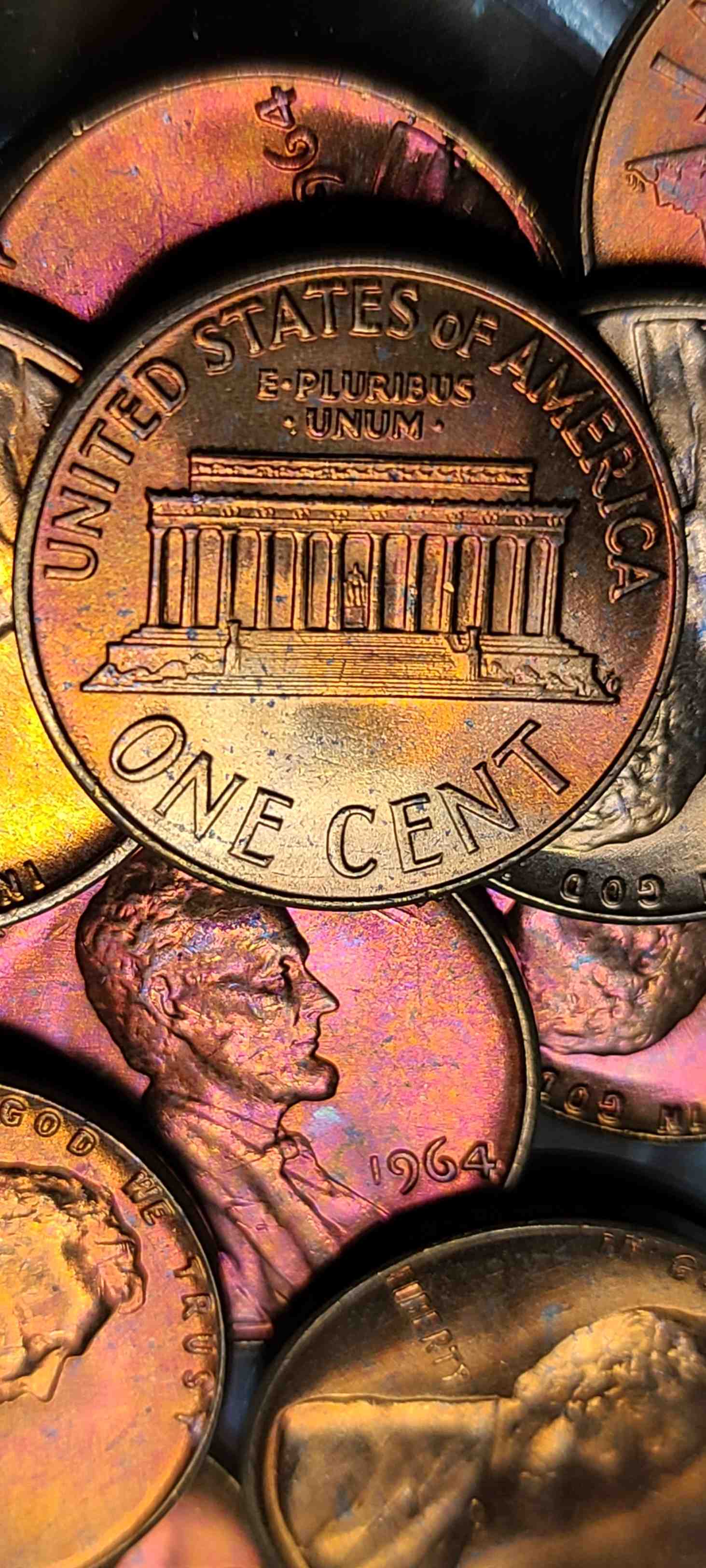 1964-P-Lincoln-Memorial-Roll-Just-Opened-Up-With-Unusual-Toning!