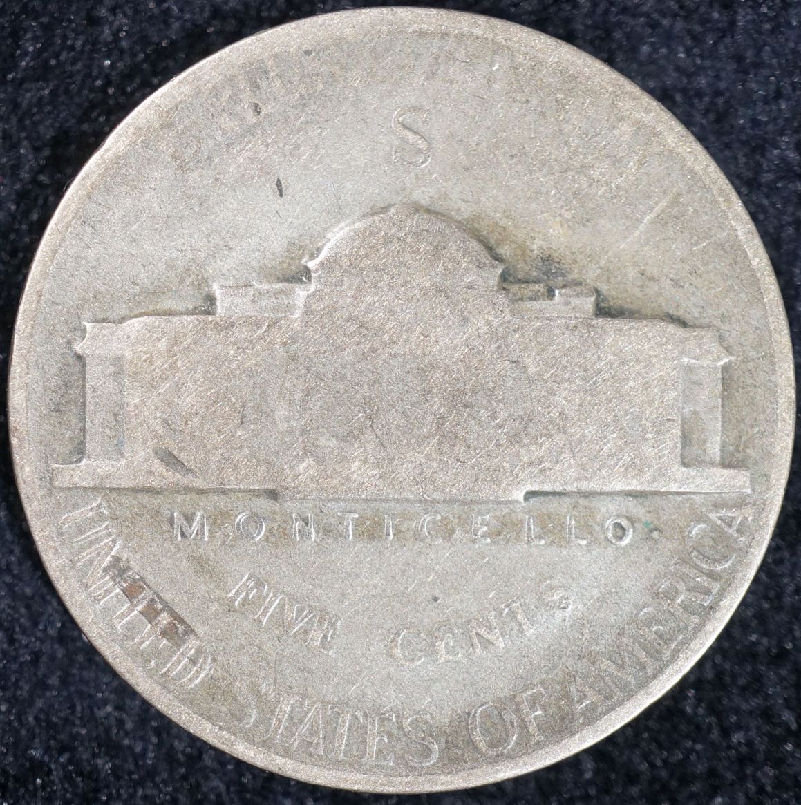 1943-'S'-Jefferson-Nickel-Curious-Mark-On-Reverse