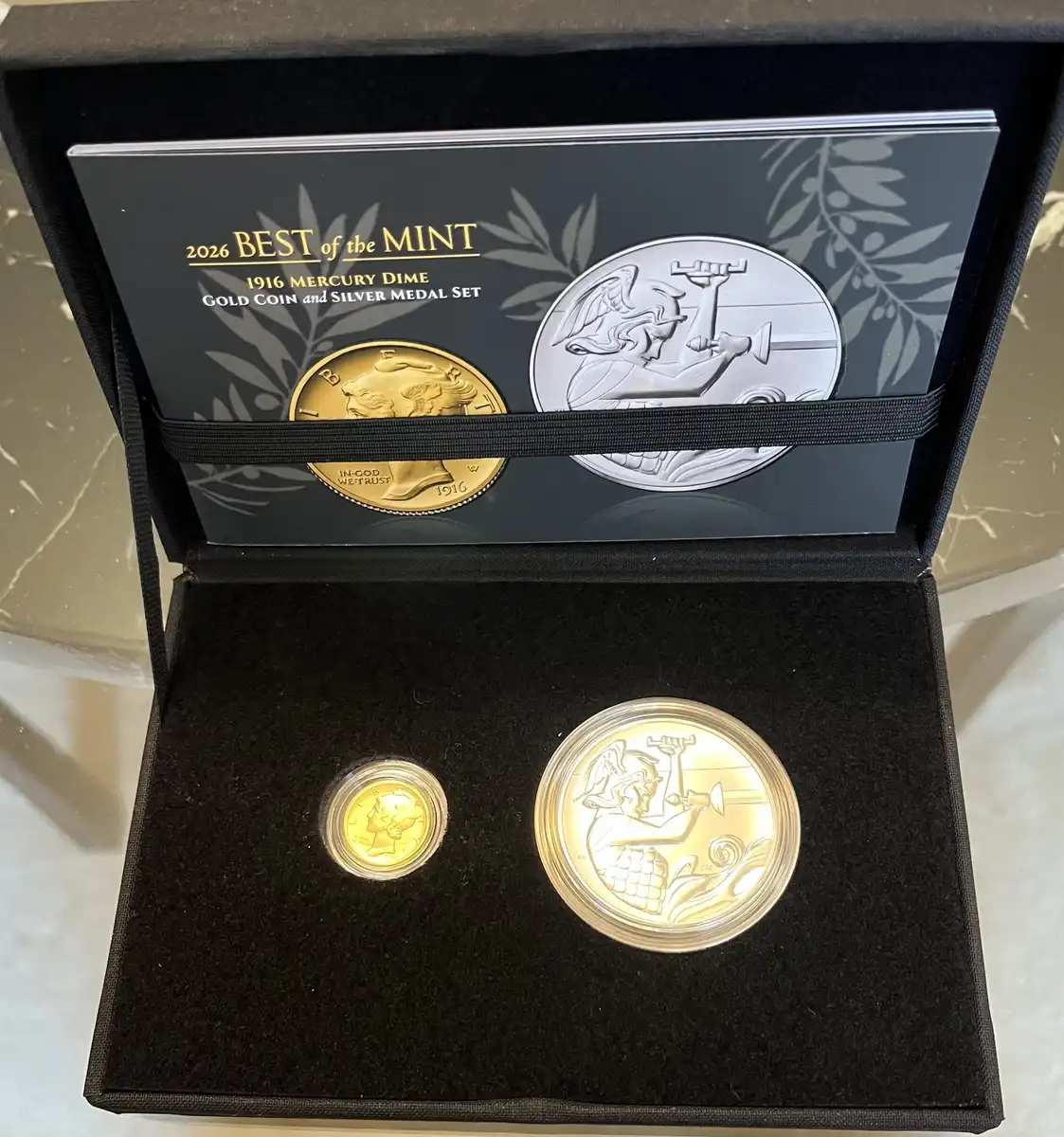 US-Mint-Best-Of-The-Mint-1916-Mercury-Dime-Gold-Coin-And-Silver-Medal-Set-Available-6/4/26