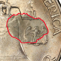 1953-D-Franklin-Half-Dollar..-Brockage?-Struck-Through-Fragment?
