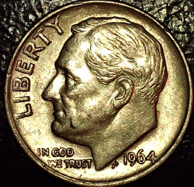 1964-Roosevelt-Dime-With-Numerous-Die-Breaks-Help-Please