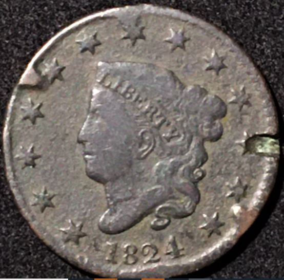 1824-Large-Cent-Very-Odd-Error-Or-Intentional-Damage?
