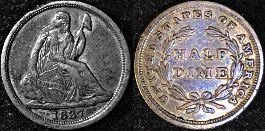 $300-Jump-From-XF-To-Au?-Toned-Spitting-Liberty-1837-1/2-Dime-Wants-A-Grade