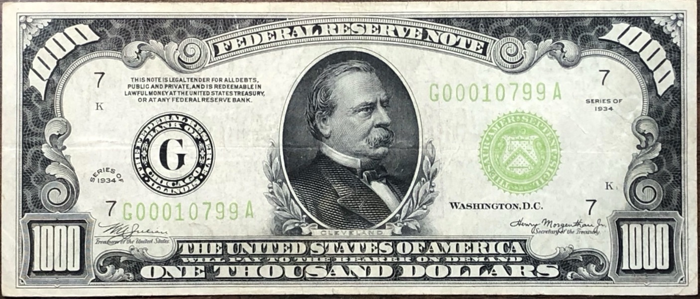 1934-$1000-Federal-Reserve-Note---Grade