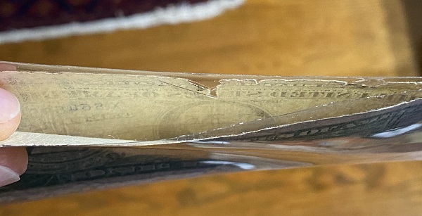 Ugliest-1935-$1-Silver-Certificate-Error-Separated-2-Halves
