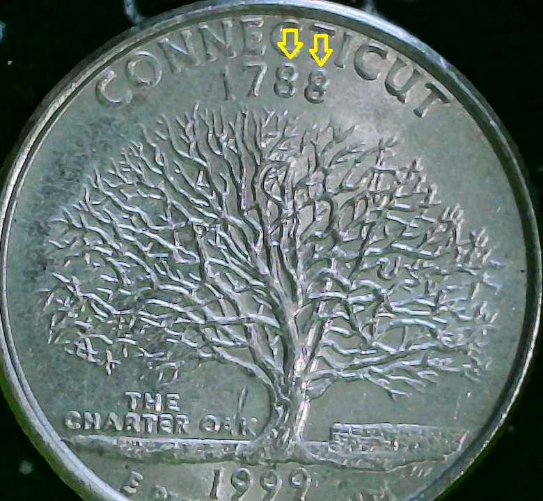 1999-P-Connecticut-Quarter---Machine-Doulbling?