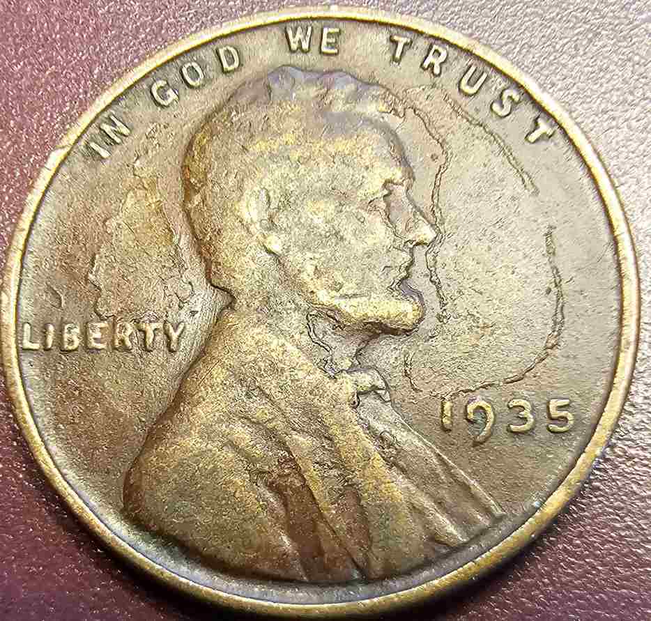 1935-Philadelphia-Wheat-Penny-Cud-Reverse-And-Possible-Lam-Obverse?