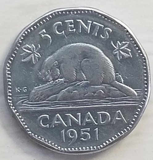 1951-Nickel-With-Narrow-Rim-On-One-Side