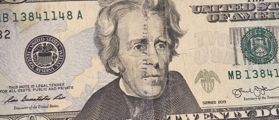 2013-Series-$20-Bill-With-Ink-On-Face