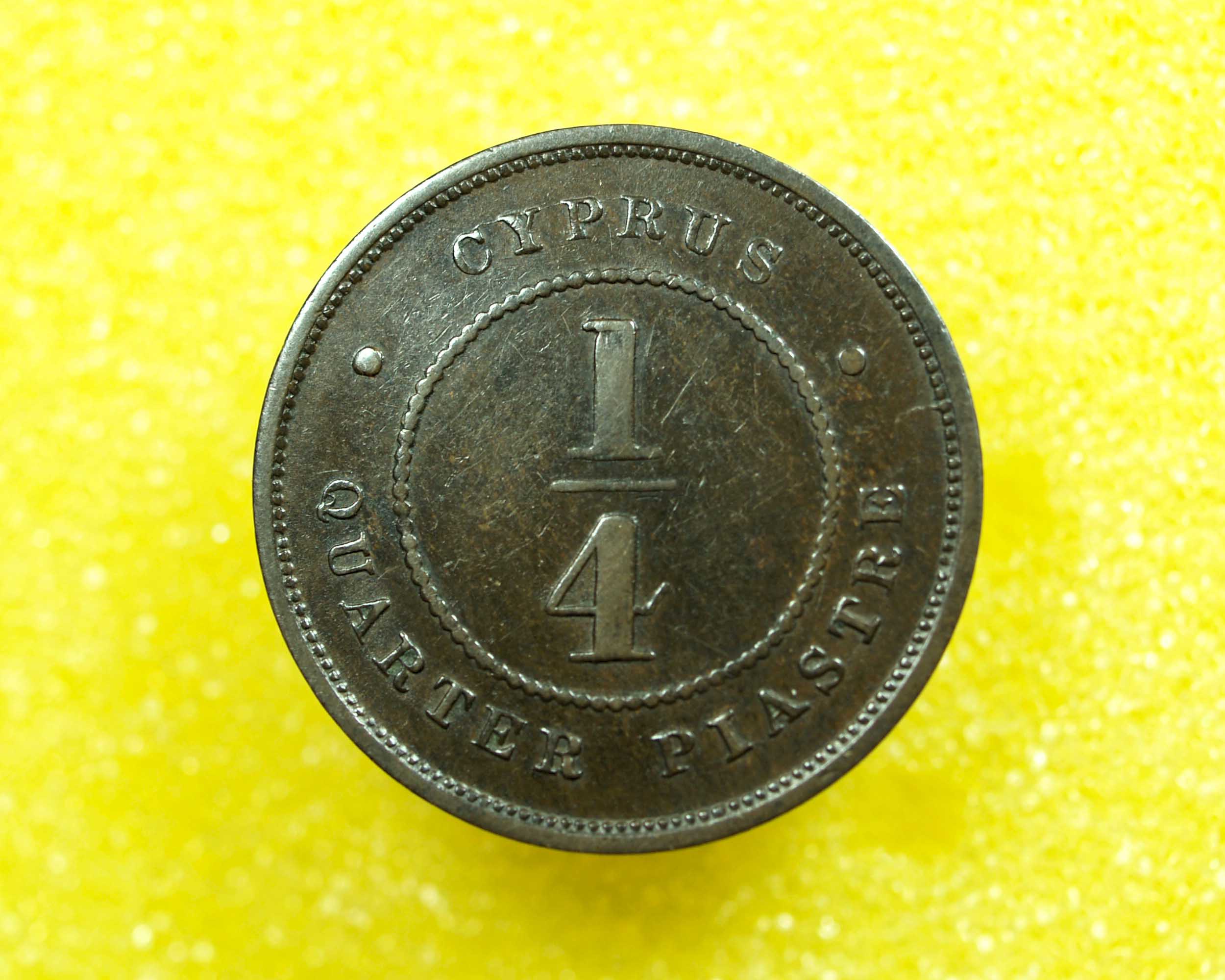 Cyprus-Victoria-1/4-Piastres-1879-Error