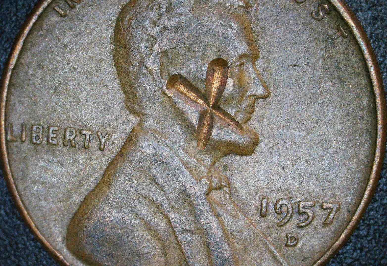1957-D-Lincoln-Penny---Mint-Damage-Or-Post-Mint-Damage?