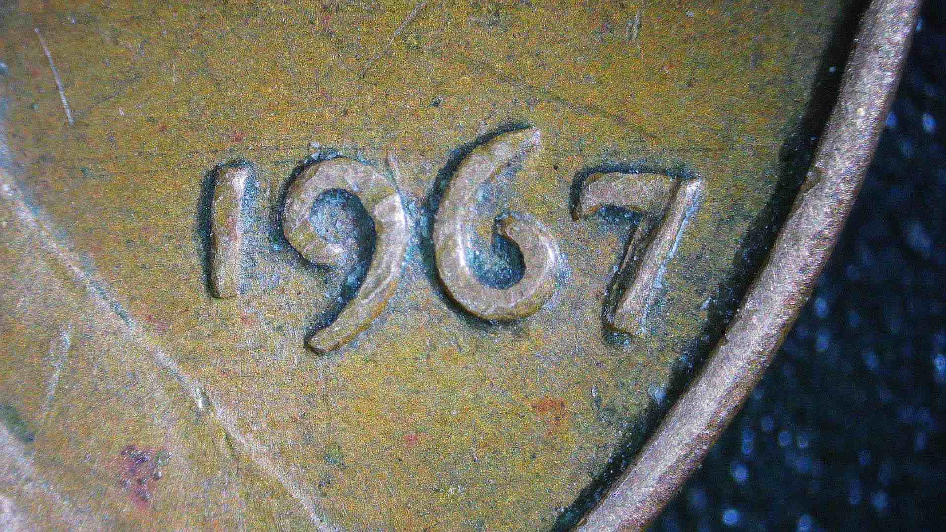 1967-P-Lincoln-Penny---Odd-Looking-7-In-The-Date