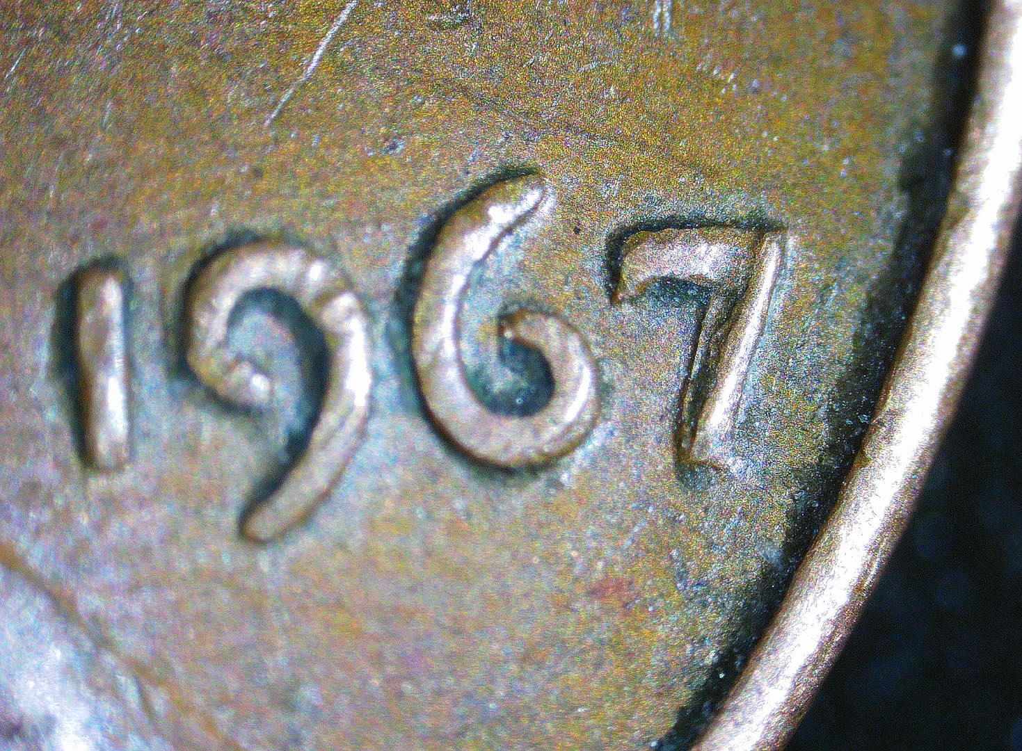1967-P-Lincoln-Penny---Odd-Looking-7-In-The-Date