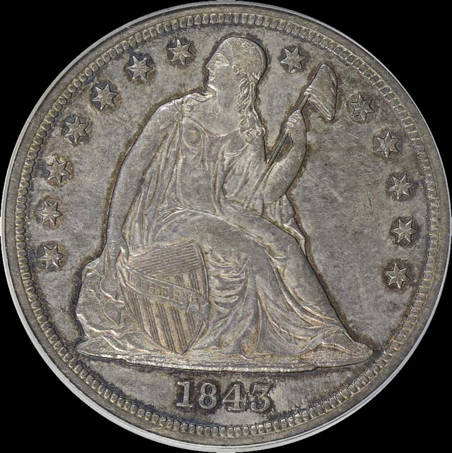 1843-Seated-Dollar-For-Grading