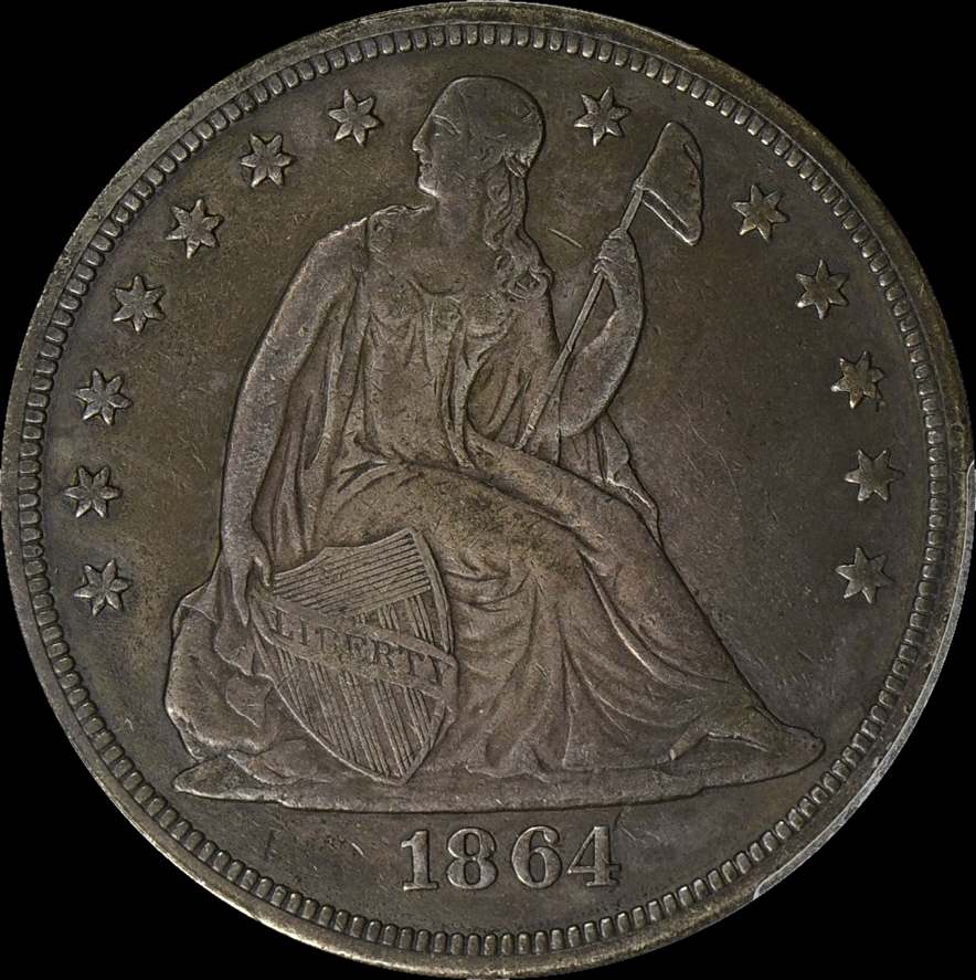 1864-Seated-Dollar-For-Grading