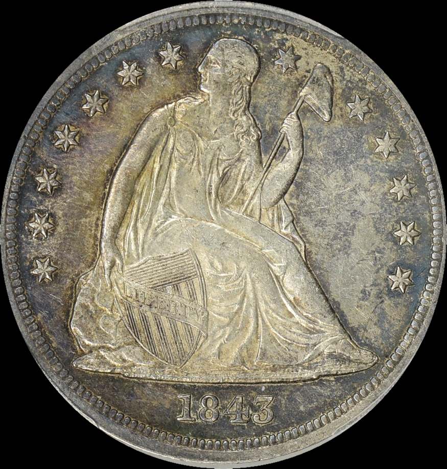 1843-Seated-Dollar-For-Grading