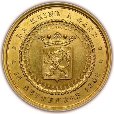 Medal	great-Britain-1843-Victoria-Visit-To-Ghent