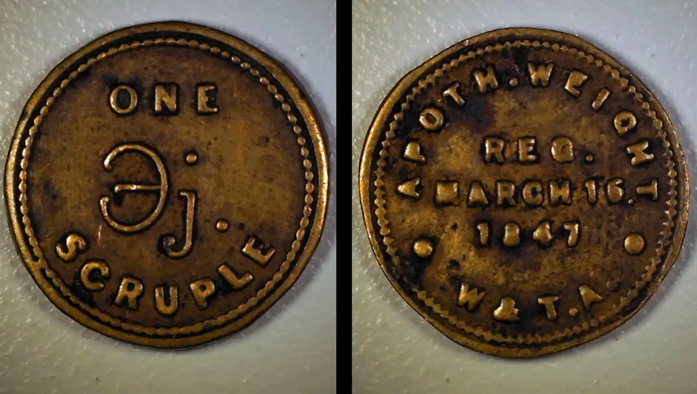 1847-One-Scruple---Apothecary-Weight-Coin-Style