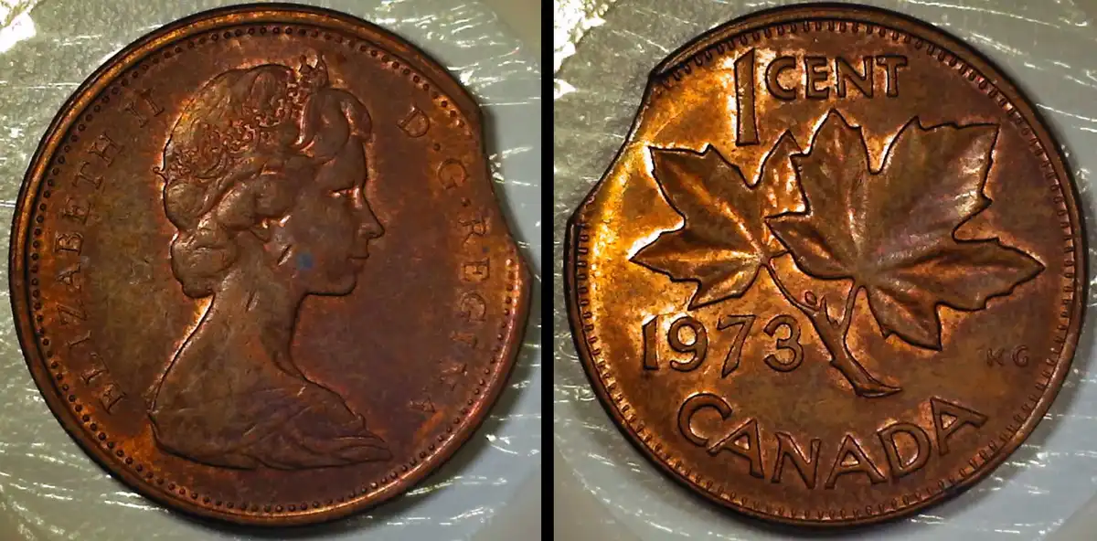 1973-Canadian-1-Cent-Clipped-Planchette