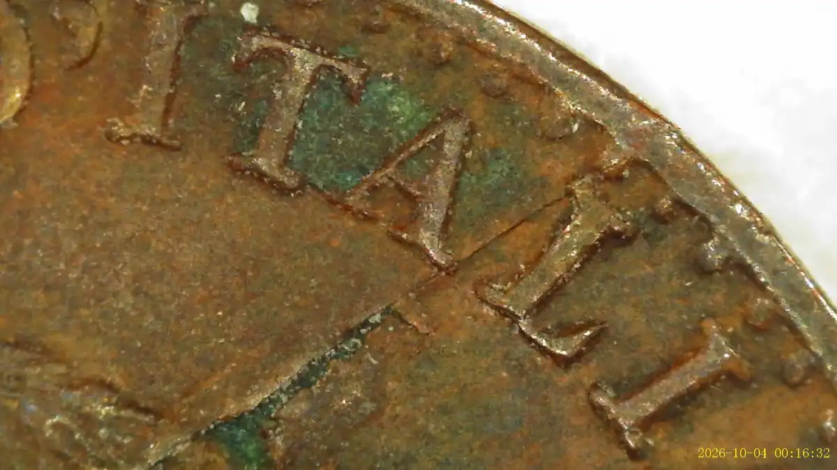 1895-R-Italy---1-Centesimo-W/Impact-Induced-Bi-Level-Radial-Die-Crack