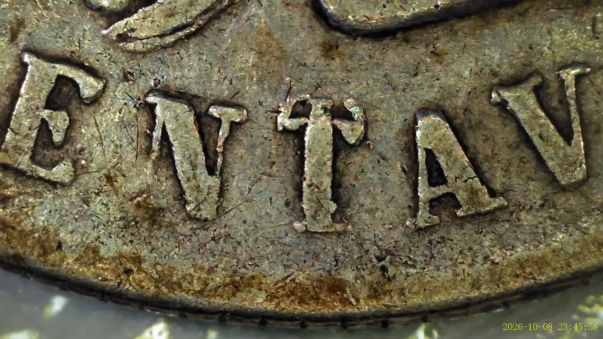 1885-Zs-Mexico---25-Centavos-W/Arcing-Die-Crack,-Tilted-&-Re-Punched-Reverse-Die