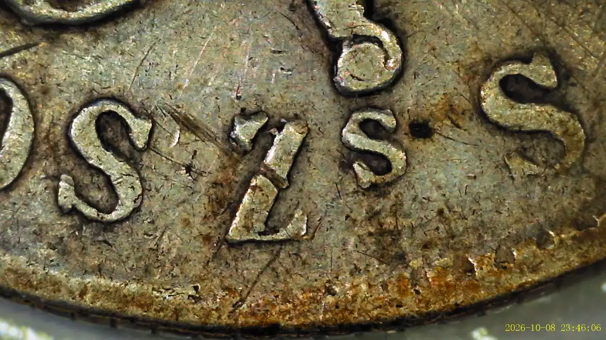1885-Zs-Mexico---25-Centavos-W/Arcing-Die-Crack,-Tilted-&-Re-Punched-Reverse-Die