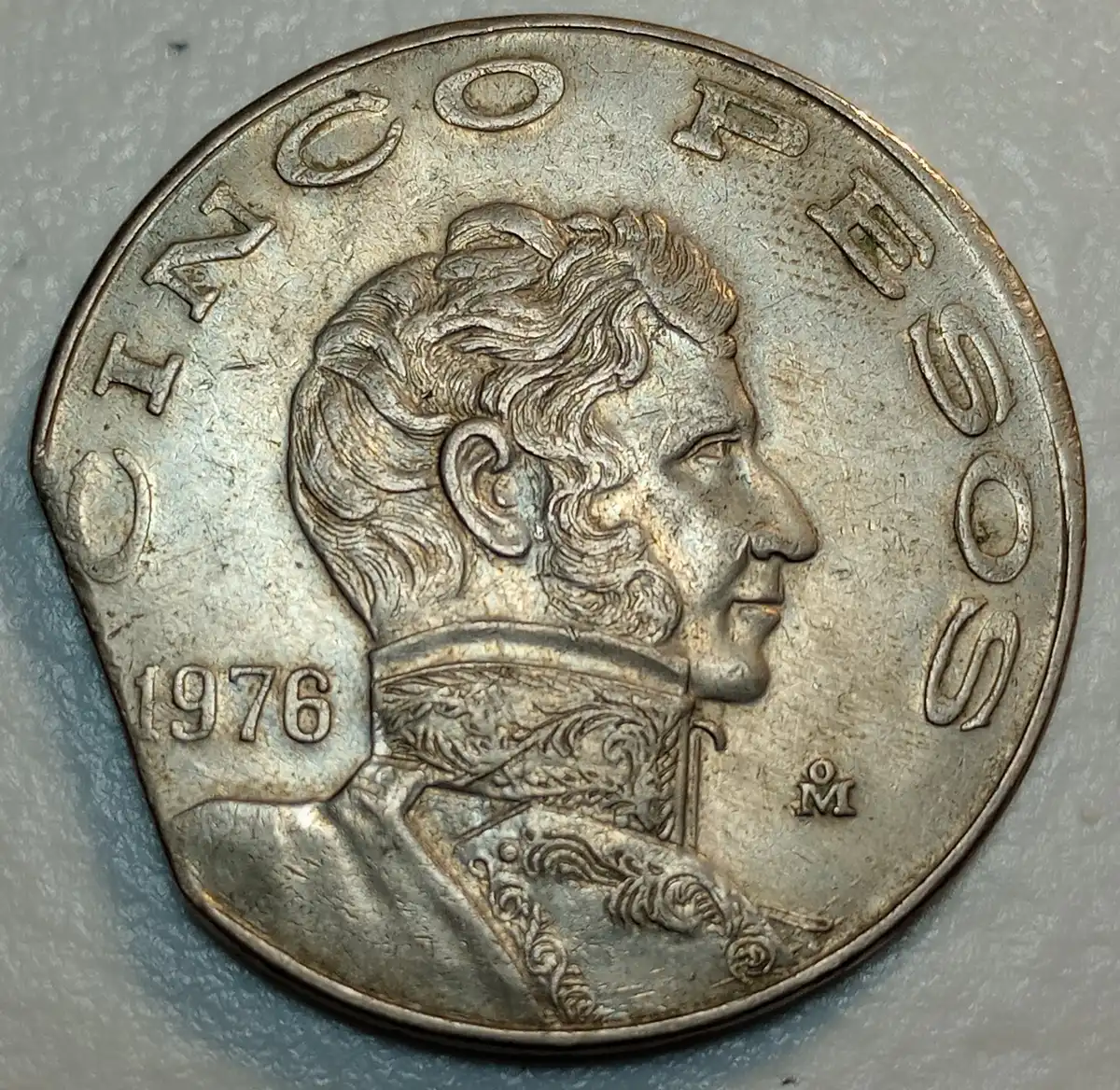 1976-Mexico---5-Pesos-W/Straight-Clip