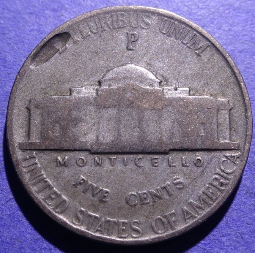 1943-P-Jefferson-Nickel-Planchet-Error?