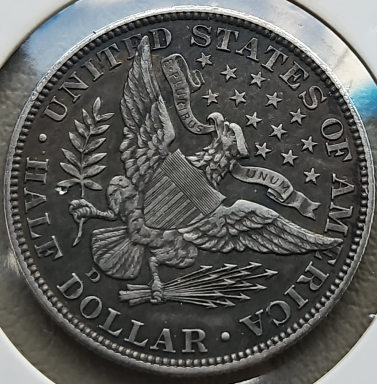 Toned-1915-D-Barber-Half-Dollar-Grade?-Value?