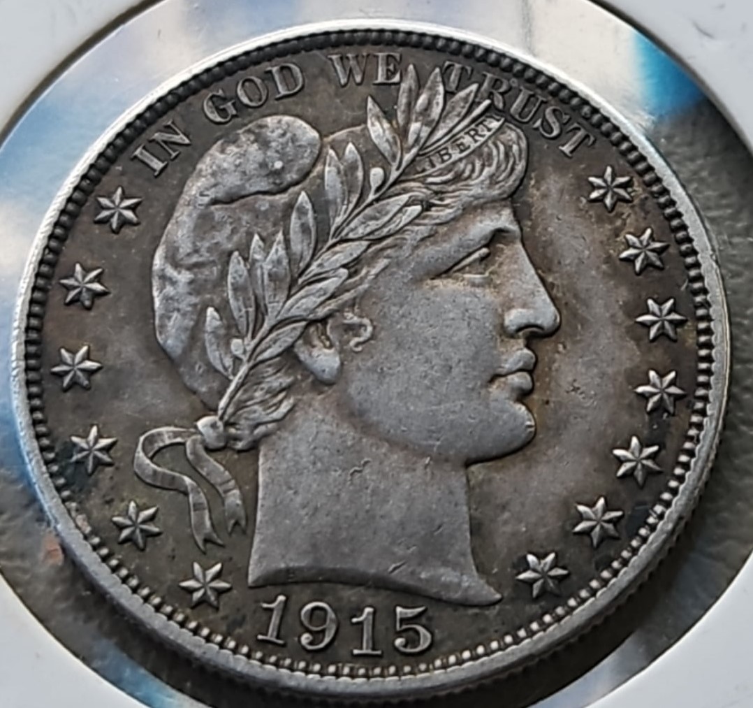 Toned-1915-D-Barber-Half-Dollar-Grade?-Value?